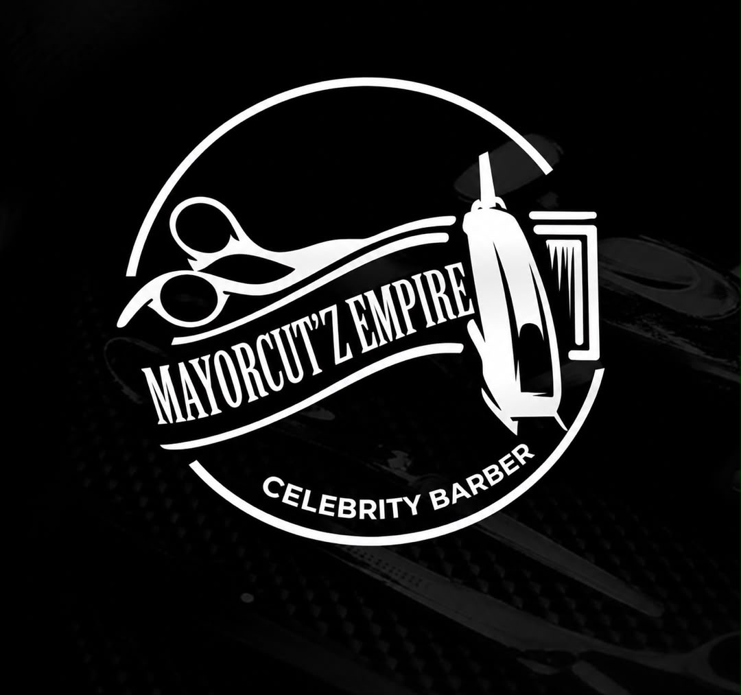 Mayor Cutz Empire circular logo with scissors and clipper mark